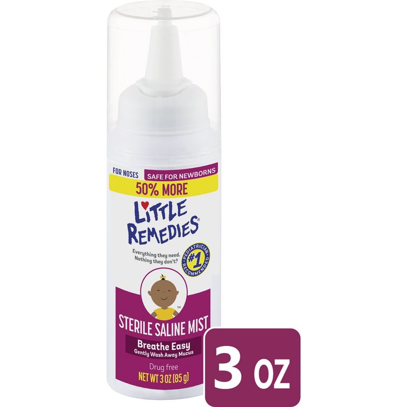 Little Remedies Saline Nasal Mist for Babies Stuffy Noses - 3 fl oz, 1 of 12
