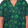 Wicked Pajamas Women's Elphaba Defy Notch Collar Top and Short 2 Piece Set Green - 3 of 4