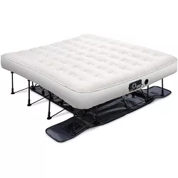 Ivation EZ-Bed (King) Air Mattress w/ Frame & Rolling Case, Self Inflatable, Blow Up Bed Auto Shut-Off, Comfortable Surface AirBed, Best for Guest