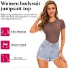 Sol Living Women's Bodysuit Seamless Casual Going Out Top Shirt Breathable Tops Tummy Control Shapewear Stretchy Basic Body Suits T Shirt Crew Neck - 3 of 4