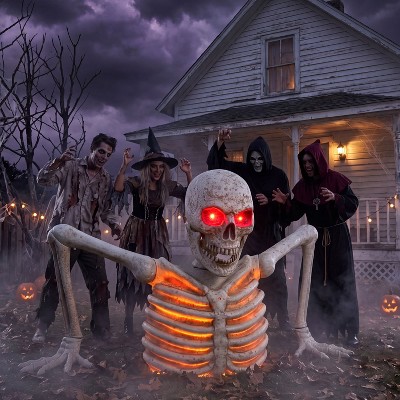 Joyfy 6.4 FT Halloween Outdoor Decoration, Light Up Giant Skeleton