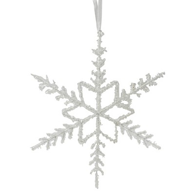 Northlight 10" White Glittered Snowflake Christmas Ornament