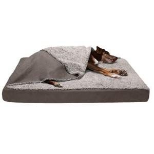 FurHaven Berber & Suede Blanket Top Cooling Gel Top Dog Bed - 1 of 3