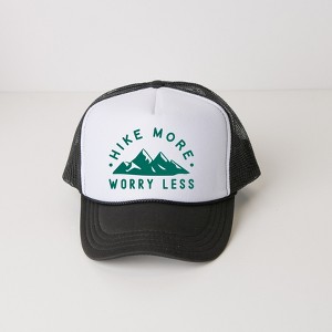 Simply Sage Market Hike More Worry Less Mountains Adult Foam Trucker Hat - 1 of 1