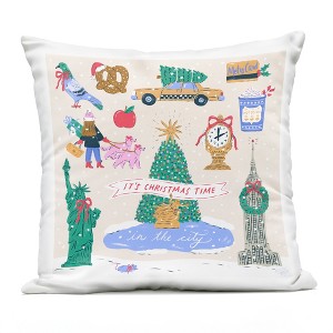 Stupell Industries Christmas In New York City Outdoor Decorative Throw Pillow, 18 x 18 - 1 of 3