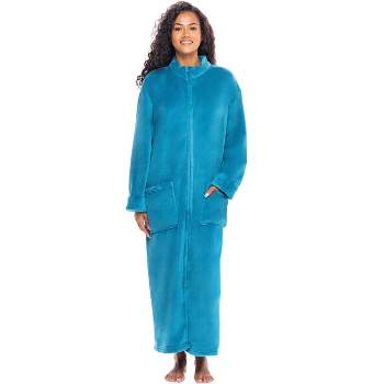 Women's Zip Up Fleece Robe, Soft Warm Plush Oversized Zipper Bathrobe :  Target