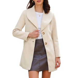 INSPIRE CHIC Women's Casual Shawl Collar Single Breasted Belted Overcoat - 1 of 4