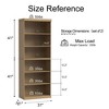Wooakway 82"H Modern Wooden Decorative Combination Storage Cabinet Doorless Versatile for Entryway Living Room Hallway Black - 4 of 4