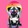 Women's Design By Humans Summer Pug By clingcling Racerback Tank Top - 2 of 3