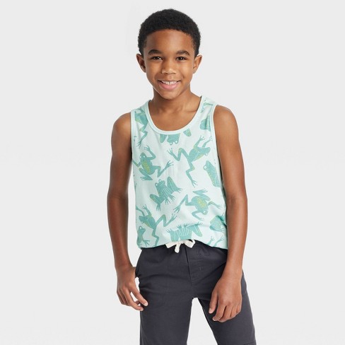 Boys' Frog Printed Tank Top - Cat u0026 Jack™ Teal Blue : Target