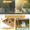 SEVOBAL 60.2" Large Outdoor Dog House Dog Crate Pet Crate Dog Kennel Pet House Porch Asphalt Roof Elevated Floor Side Window, Brown, 60.2"*44"*40" - 4 of 4