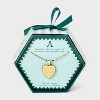 14K Gold Dipped Heart Charm Initial Necklace - A New Day™ Gold - 3 of 4