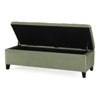 DSVIMOY Storage Ottoman, Rectangular Ottoman Bench, Upholstered Storage Bench, Foot Rest for Living Room, Entryway, Pale Green, 50"*19"*15.5" - 4 of 4