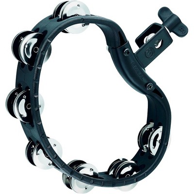 Meinl MEINL HTMT4BK Mountable Guiro Tambourine with Double Row Steel Jingles Black