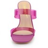 Allegra K Women's Colorful Straps Clear Chunky High Heels Slides Sandals - 2 of 4