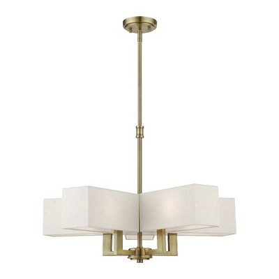 Livex Lighting Rubix 5 - Light Chandelier in  Antique Brass