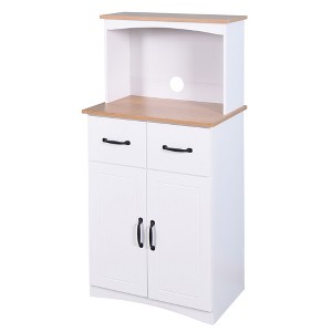NicBex Tall Kitchen Pantry Storage Cabinet with Microwave Oven Countertop and 2 Drawers for Dining Room,Bathroom,Kitchen - 1 of 4