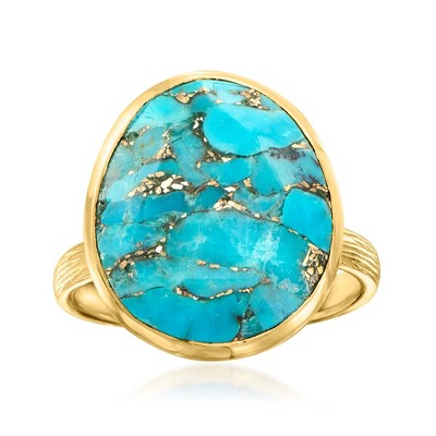 Ross-Simons Turquoise Ring in 18kt Gold Over Sterling