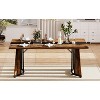 LOVSON 70.9"Rectangular Large Dining Table, Waterproof Large Desk for 8 People, with Adjustable Legs for Kitchen,Living Room,Office, Brown - 3 of 4
