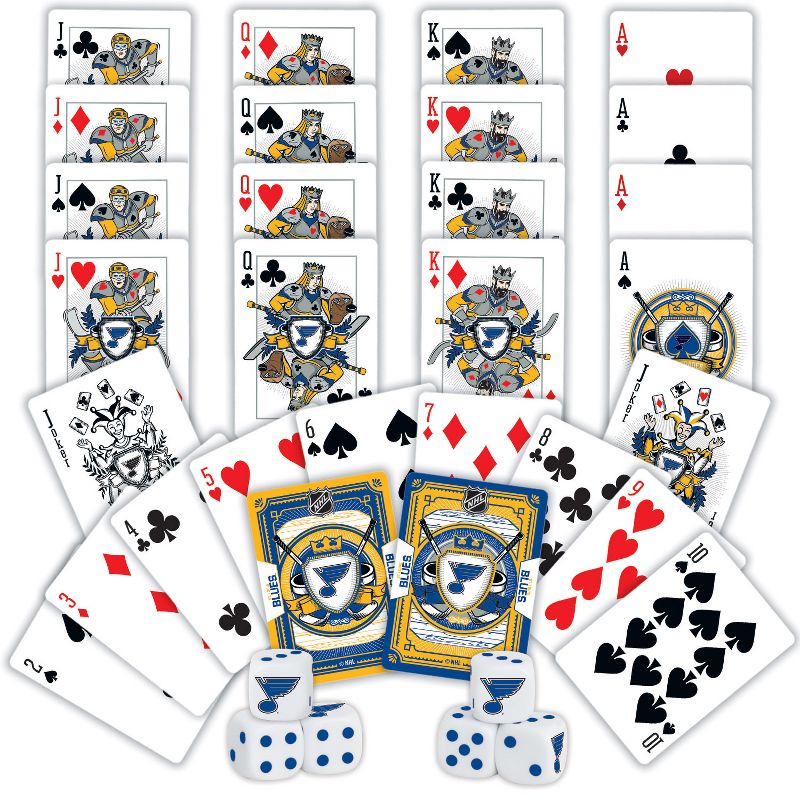 MasterPieces Officially Licensed NHL St. Louis Blues 2-Pack Playing cards & Dice set for Adults, 3 of 6
