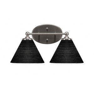 Toltec Lighting Capri 2 - Light Vanity in  Brushed Nickel with 7" Black Matrix Shade - 1 of 1