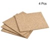 Unique Bargains Cork Heat Resistant DIY Tableware Square Coasters 4 Pcs - 3 of 3