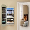 Fredees Round Mirror Jewelry Cabinet, Door-Hanging Armoire with Wall-Mounted Full-Length Mirror & Jewelry Storage - 3 of 4
