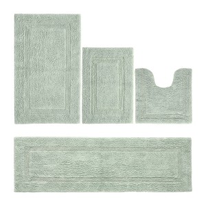 Lux Premium 100% Cotton Tufted Solid Reversible 4 Piece Bath Rug Set – Ultra-Soft, Water-Absorbent, Durable, Machine Washable Bathroom Rug - 1 of 4