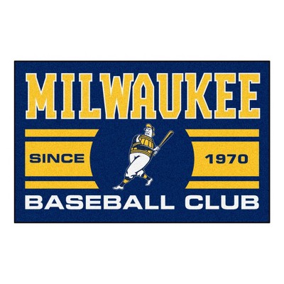 MLB Milwaukee Brewers 19"x30" Barrell Man Logo Uniform Rug