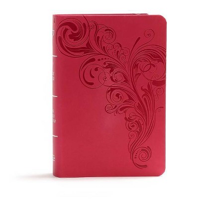 KJV Large Print Compact Reference Bible, Pink Leathertouch - by  Holman Bible Staff (Leather Bound)