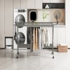 Hooseng Clothes Drying Rack, Foldable Portable Indoor Outdoor Garment Rack with 48 Windproof Hooks and Wheels - 3 of 4