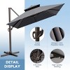 Crestlive Products 10' x 13' Patio Cantilever Umbrella Offset Double Top High-strength Aluminum Pole with 360°Rotation 5 Heights Adjustable Umbrella - 4 of 4