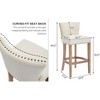 CAVINAS 2PC Wooden Bar Stools, Counter Stools, Upholstered Dining Chairs with Nailhead Trim for Kitchen Island - 2 of 4