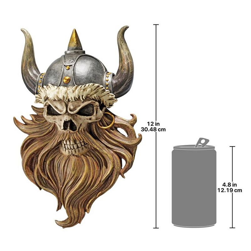 Design Toscano The Skull of Valhalla Viking Warrior Wall Statue, 3 of 4