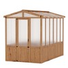 8x13FT Greenhouse Kit with Pergola, Wooden Greenhouse with Cedar Frame, Greenhouses with Roof Vent, Wood and Polycarbonate Walk-in Greenhouses - 4 of 4