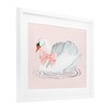 Stupell Industries White Swan with Pink Ribbon Framed Print Under Glass Art - 2 of 4