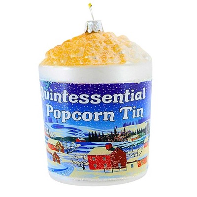 Cody Foster 3.0 Inch Quintessential Christmas  Popcorn Tin Ornament Food Gift Cheddar Caramel Tree Ornaments