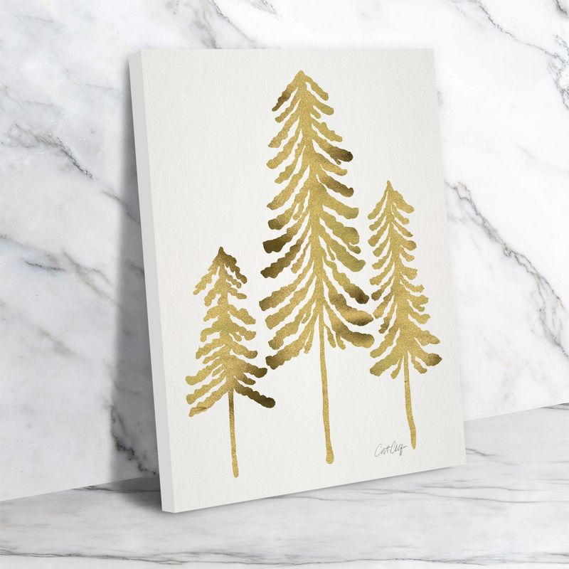 Americanflat Minimalist Botanical Pine Trees Gold By Cat Coquillette Canvas, 4 of 9