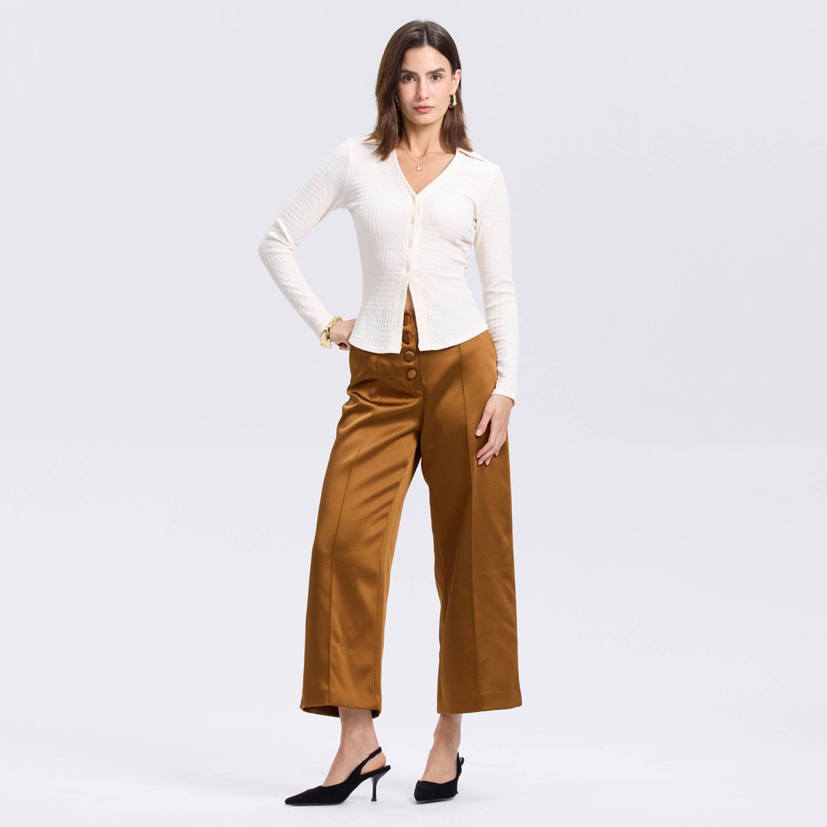 Women's Long Sleeve Button-Down Knit Top - A New Day™ - thumbnail 6