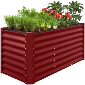 Best Choice Products 4x2x2ft Outdoor Metal Raised Garden Bed, Planter Box for Vegetables, Flowers - 1 of 4