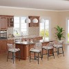 Woven Outdoor Counter Height Bar Stools Chairs Set of 2, Rattan Garden Counter Stools with Aluminum Frame, Modern Barstool with Backrest for Kitchen - 3 of 4