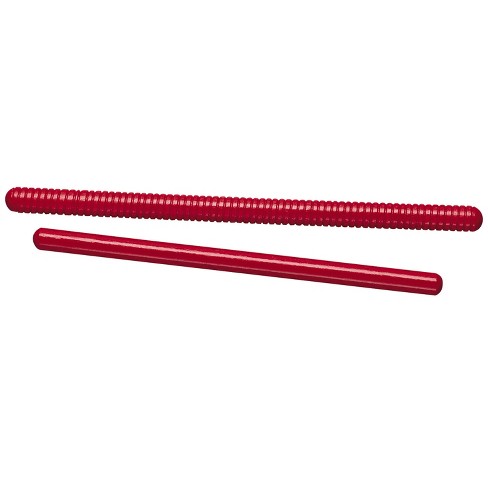 Rhythm Band Pair 10 Red Rhythm Sticks, 1 Fluted, 1 Plain - Rhythm Band