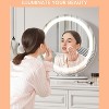 ighted Makeup Mirror - 19 Inch Vanity Mirror with Lights, Round Light Up Mirror with 3 Colors 360° Rotation Touch - 3 of 4