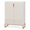 Resenkos Shoe Storage Cabinet, Contemporary Diamond Pattern Shoe Cabinet - 29.52"W x 41.34"H for Easy Organization, - 2 of 4