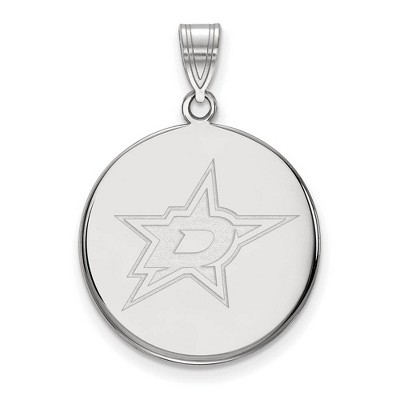 Black Bow Jewelry 10k White Gold Dallas Stars NHL Large Pendant