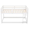 NicBex Twin Over Twin Pine Wood Floor Bunk Bed with Slide/Ladder & Guardrails,House Bed Frame for Kids Room,Bedroom - 4 of 4
