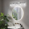 Coucheta 4 & 5-Light Bathroom Vanity Light Collection - Chrome with Hammered Glass Shade, E26 Socket, Multiple Base Shapes for Multiple Rooms - 2 of 4