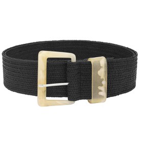 INSPIRE CHIC Women's Wide Braided Elastic Casual Pin Buckle Decorative Waist Belt - 1 of 4