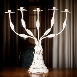 Vintage Farmhouse Metal Candle Holder ¨C 5 Arm Handmade Rustic Candelabra for Tabletop or Mantel D - 1 of 4