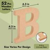 Juvale 52-Piece Wooden A-Z Alphabet 3D Letters, Wood Letter Blocks, Painting Activity for Kids, DIY Crafts, 3D Letters for Home Wall Decor, 4.3 inches - 4 of 4